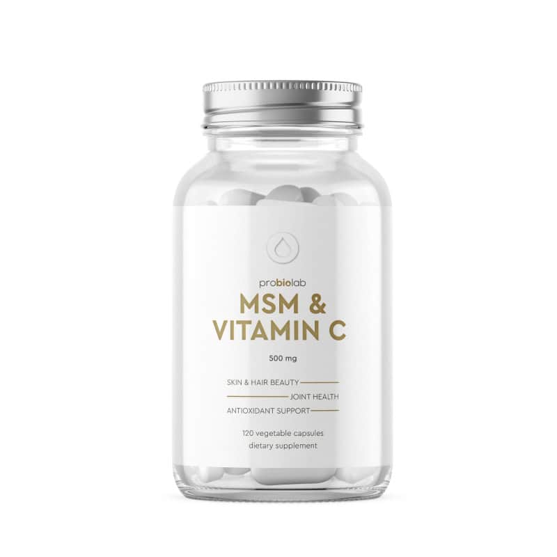 MСM & VITAMIN C 500 мг. Метилсульфонилметан и Витамин С - комплекс для поддержки суставов и против морщин 120 капс.